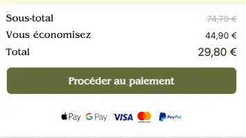 Panier Affichage des économies